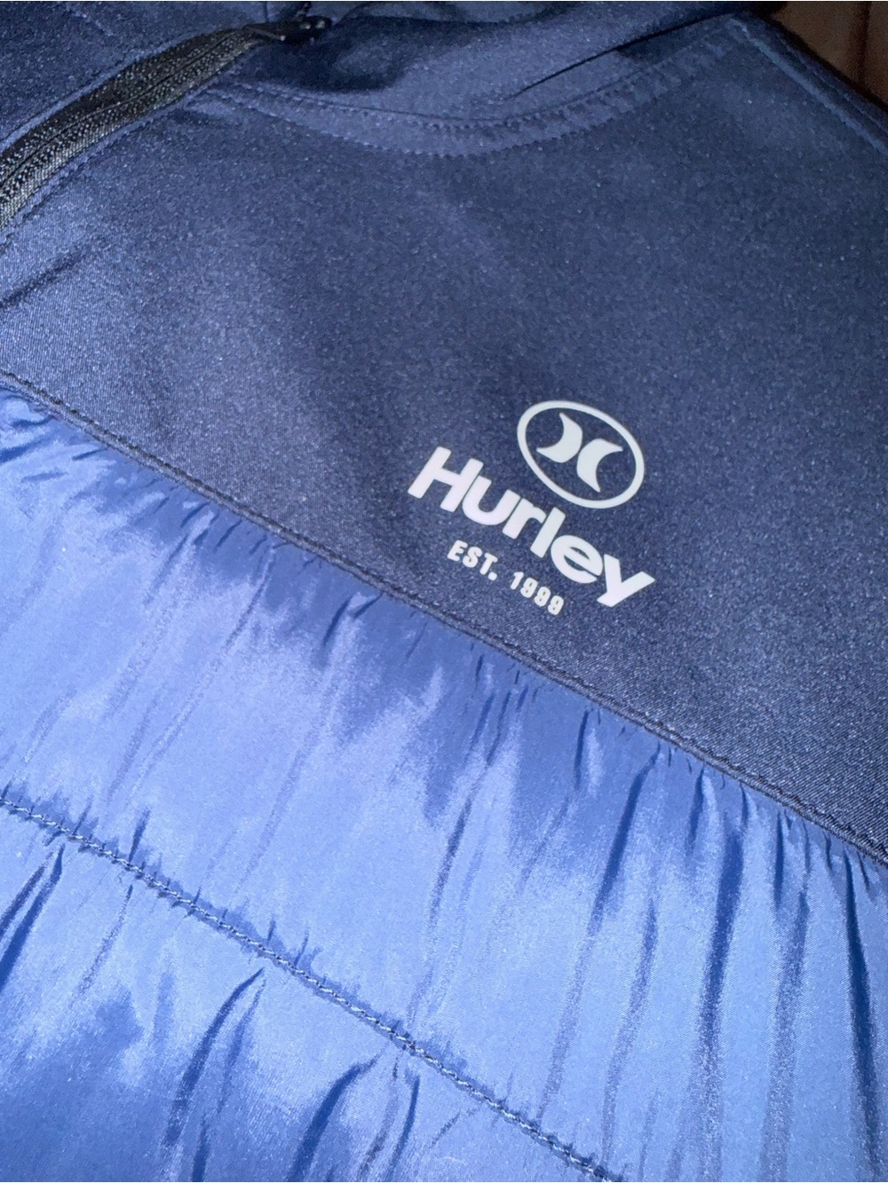 Hurley Men's Two-Tone Navy Quilted Hybrid Jacket - Picture 2 of 3